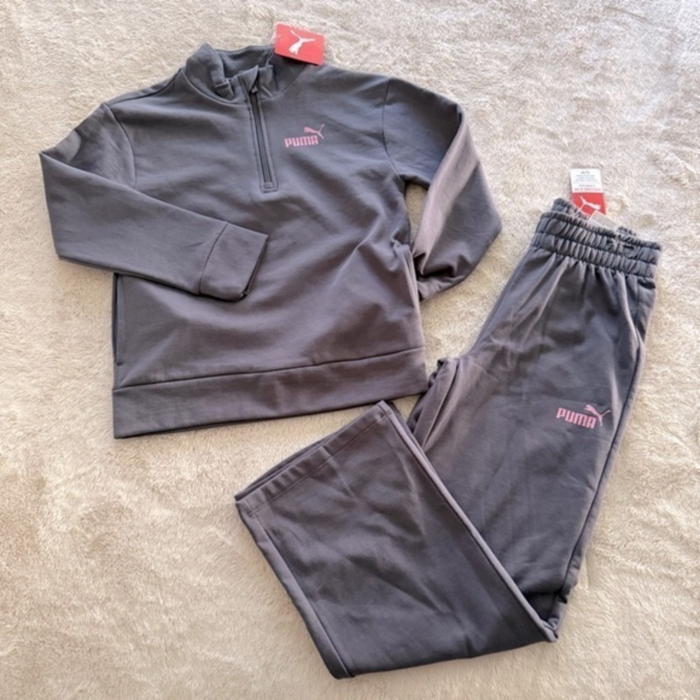 Puma girls size small (7) gray two piece set- NWT